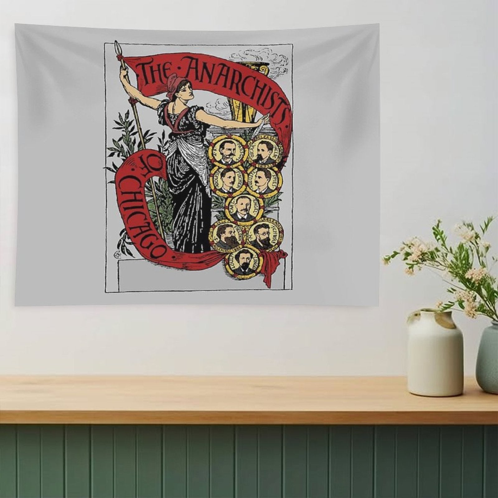 Anarchists of Chicago In Color - Haymarket Riot, Labor History, Socialist, Socialism, Leftist Tapestry