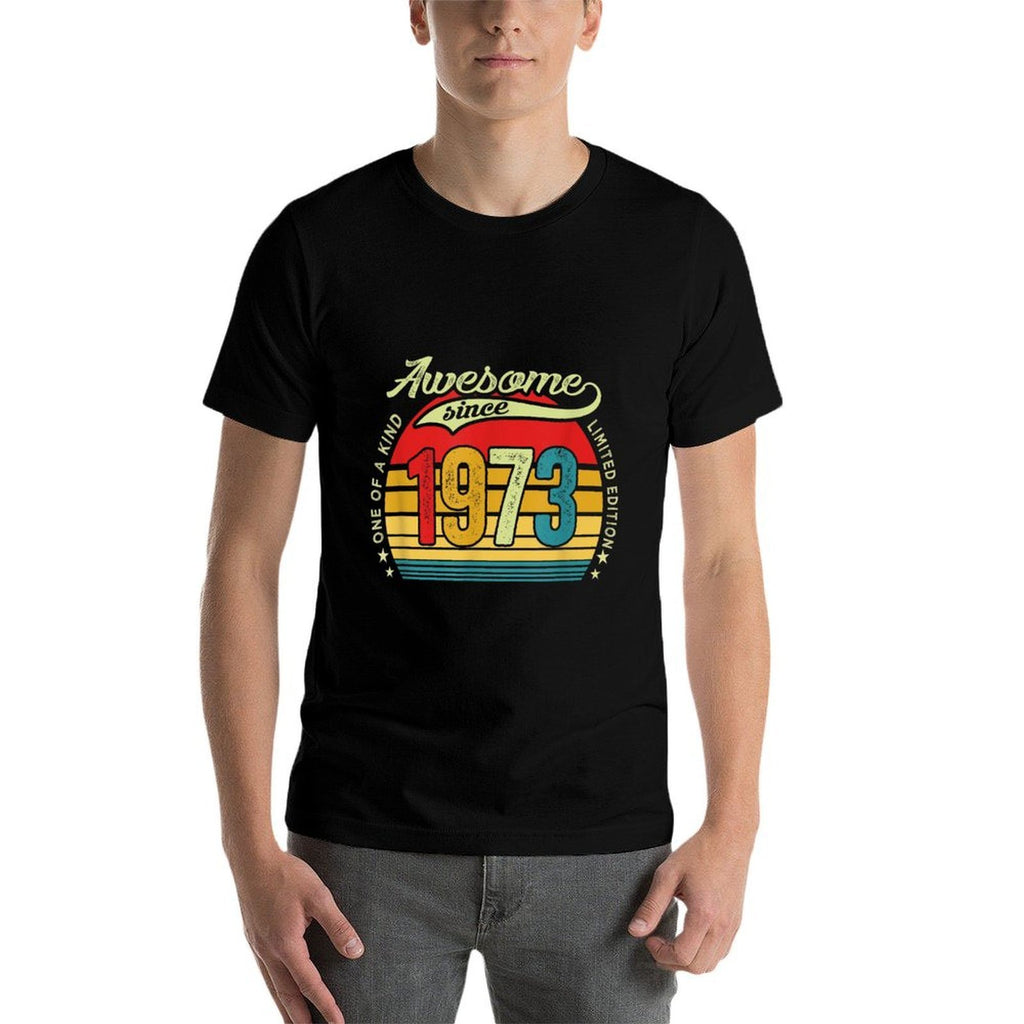 50 Years Old Gifts 50th Birthday Men Awesome Since 1973  Stretchy T-Shirt