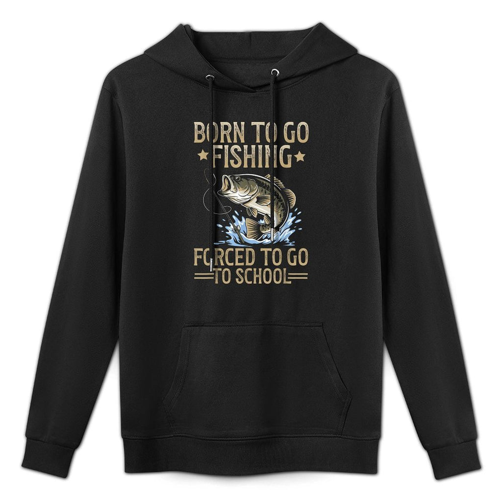 Born to Fish Forced to Go to School Kids Fishing Boys Customizable Surface Hoodie