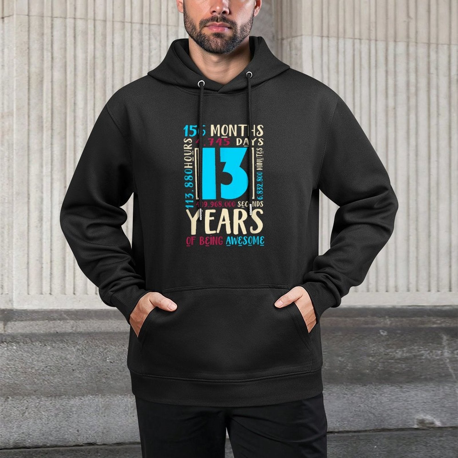 13th Birthday for Kids Gift Age 13 Year Old Boys Girls Relaxed Fit Hoodie