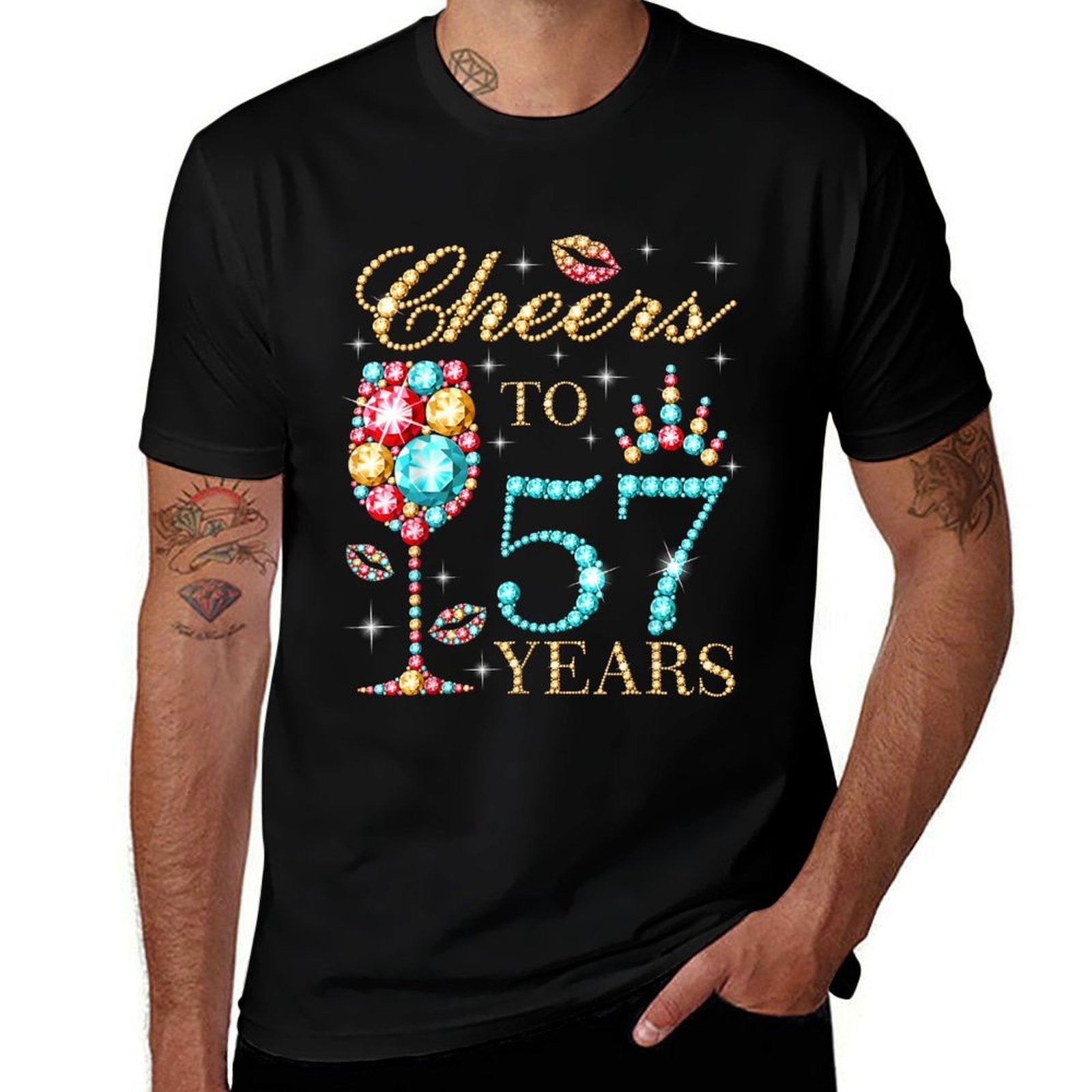 Cheers To 57 Years, 57 Years Old Women, 57 Birthday Cute  Eco-friendly Material T-Shirt