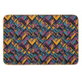 Retro-Inspired Geometric Blocks  Rapid-Drying Bath Mat