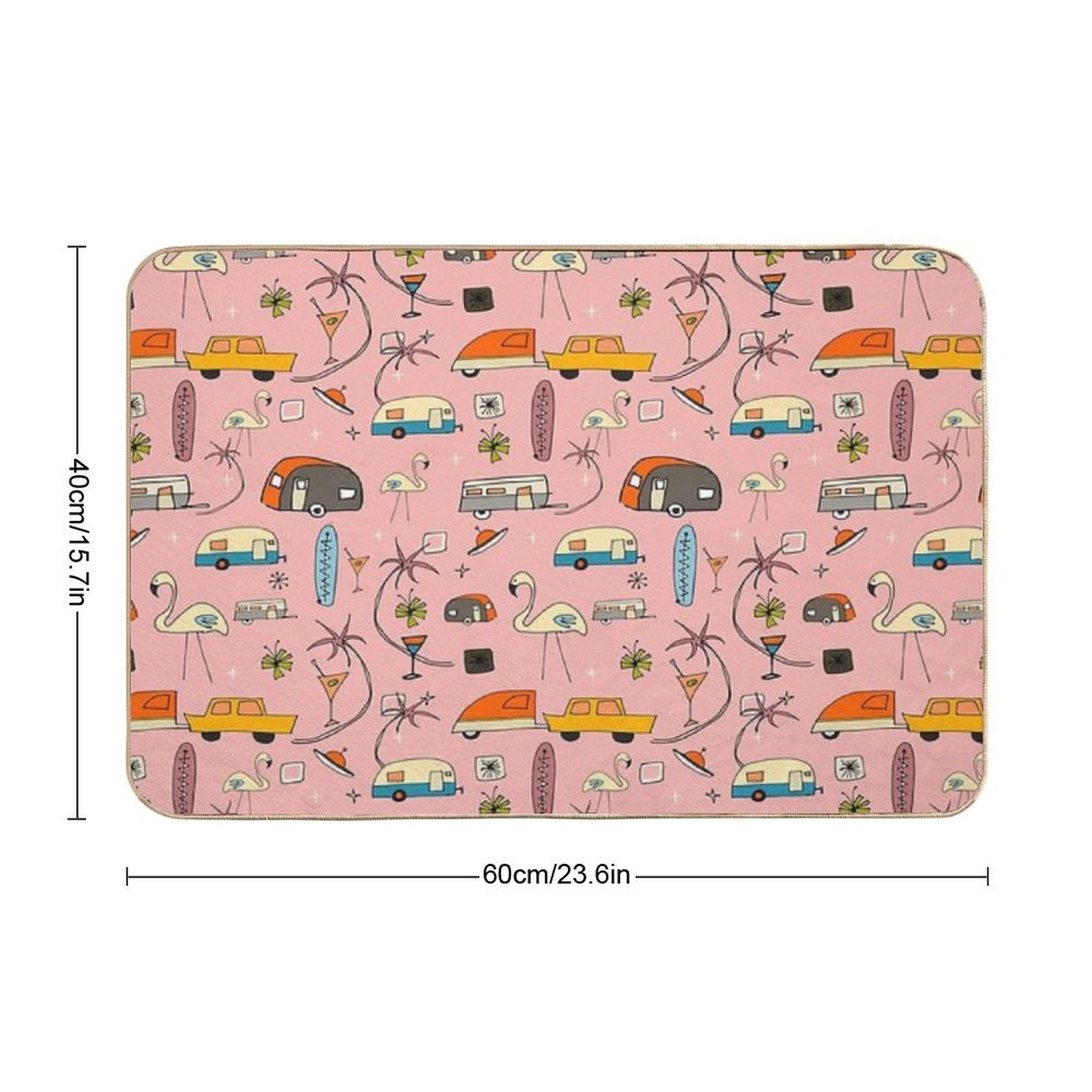 Vintage Kitsch Pink #midcentury  Absorbent Bath Mat