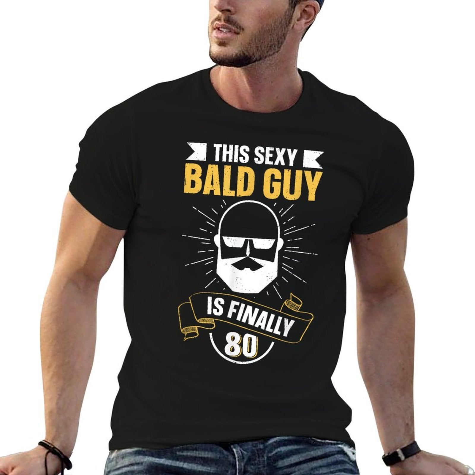 This Sexy Bald Guy Is Finally 80 - Being Bald 80th Birthday  Soft T-Shirt