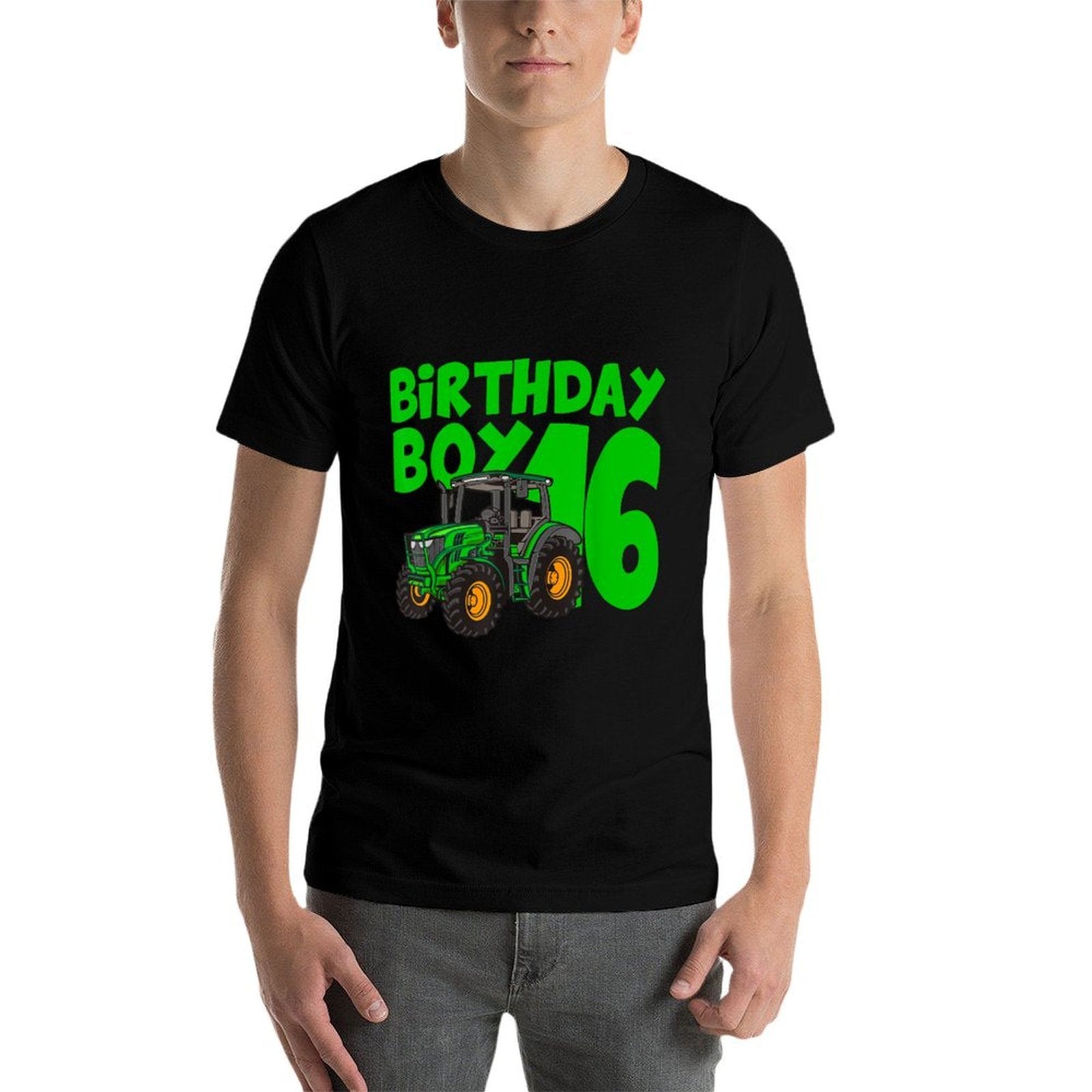 16th Birthday Boy Tractor Farm 16 Year Old Birthday Farmer  Moisture-wicking T-Shirt