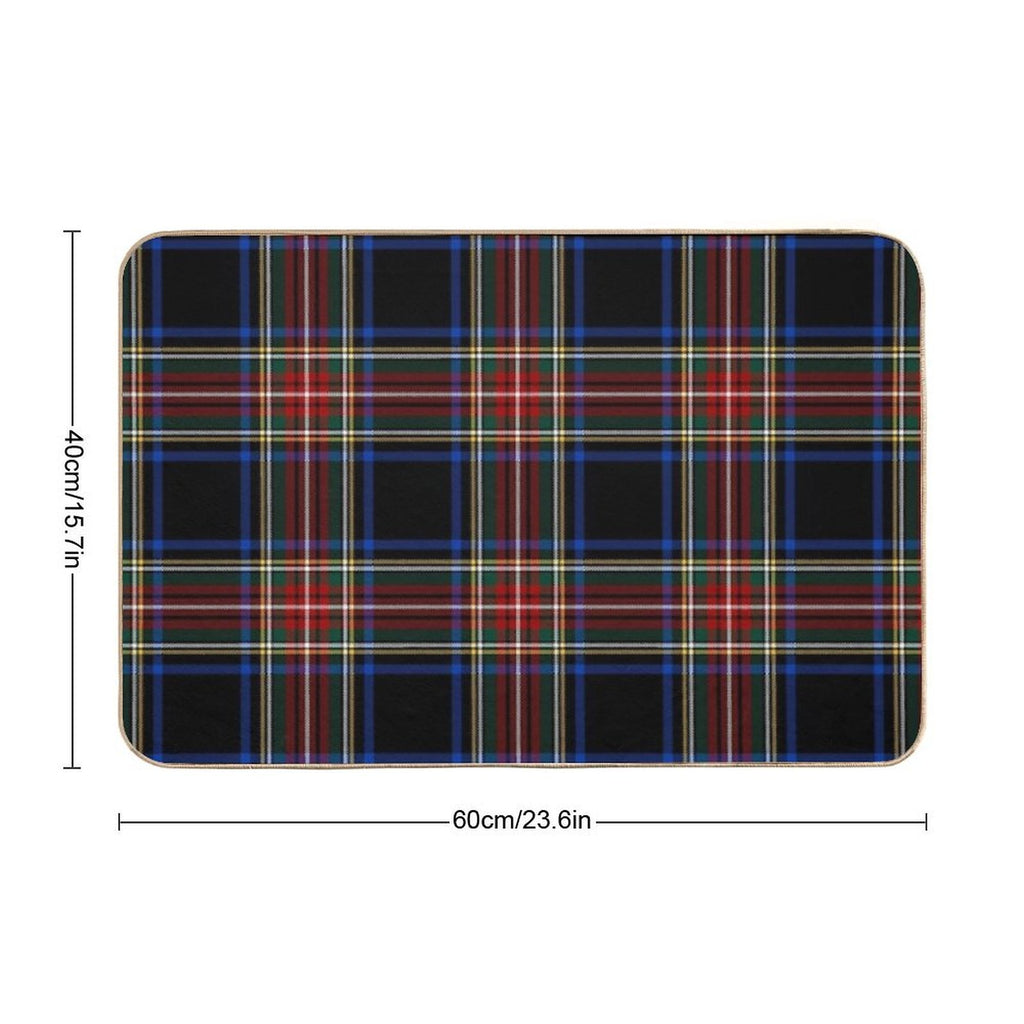 Stewart Black Tartan  Clan Stuart  Cute Tartan  Repositionable Bath Mat