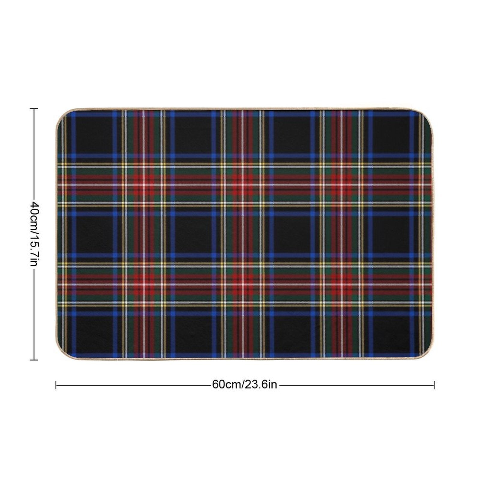 Stewart Black Tartan  Clan Stuart  Cute Tartan  Repositionable Bath Mat