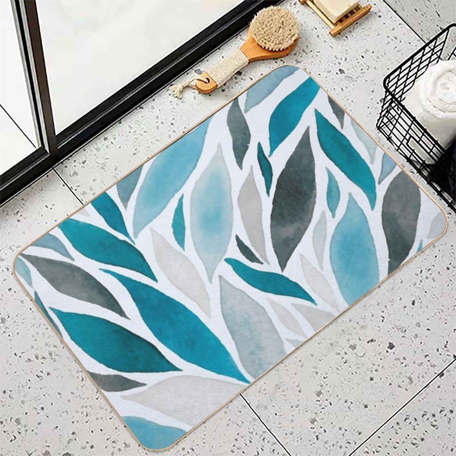 Abstract Leaf  Non-Slip Bath Mat