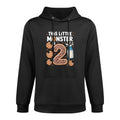 Kids This Cute Monster Is 2 Cute Cookie 1st Birthday Kangaroo Pocket Hoodie