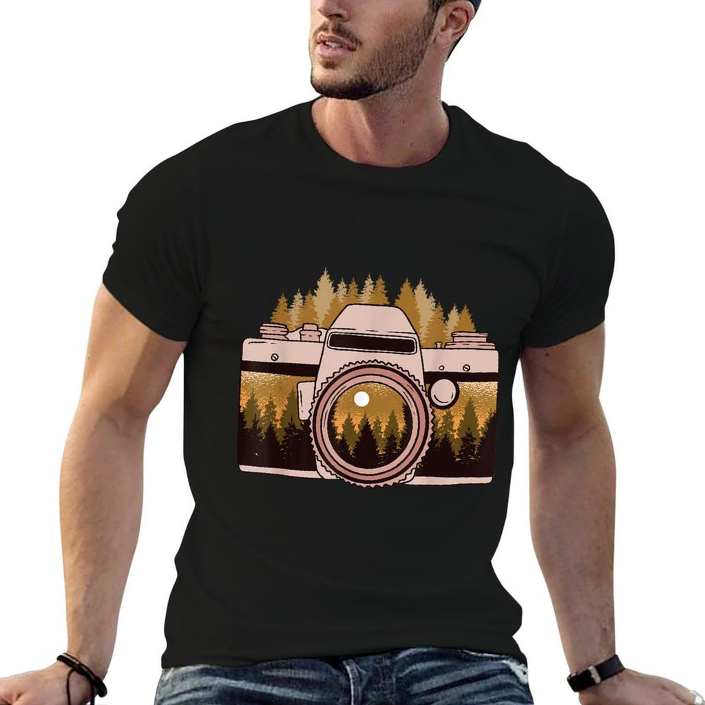 Camera Nature Photography Forest Photographer Gift  Fade-proof Color T-Shirt