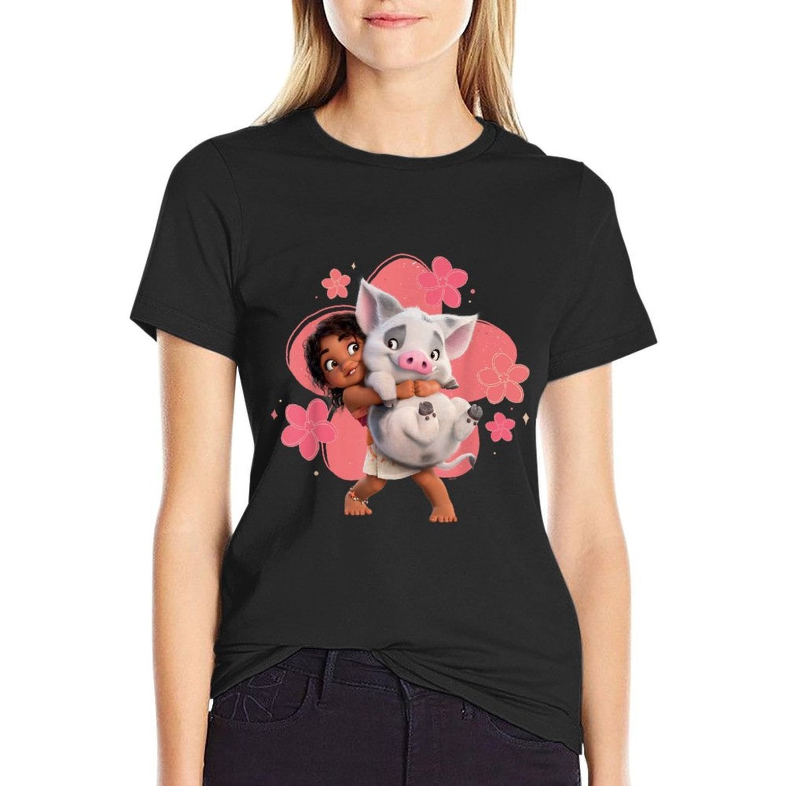 Disney Moana 2 Little Sister Simea And Pua Island Friends  Summer-ready Fabric T-Shirt