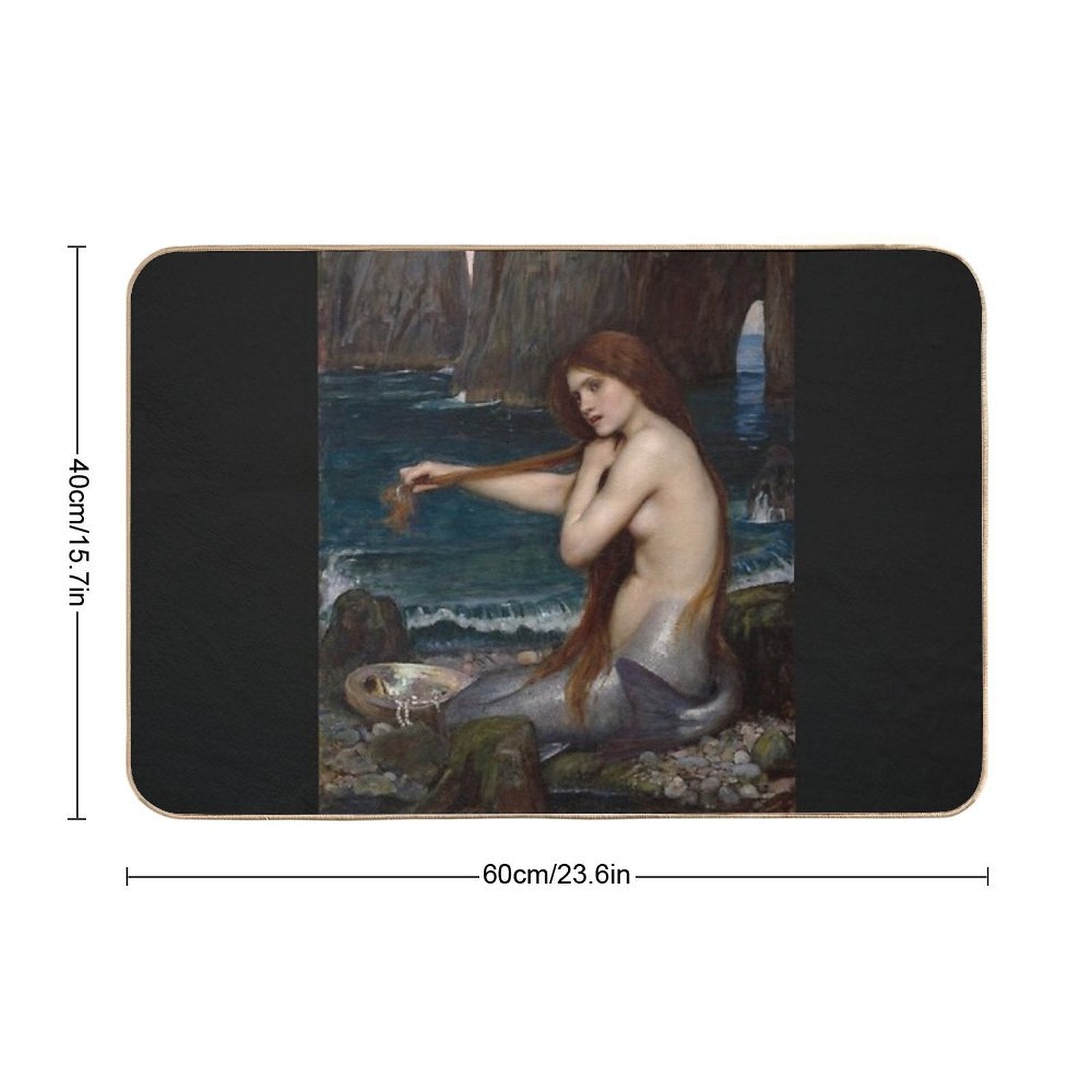 The Mermaid - John William Waterhouse  Absorbent Bath Mat