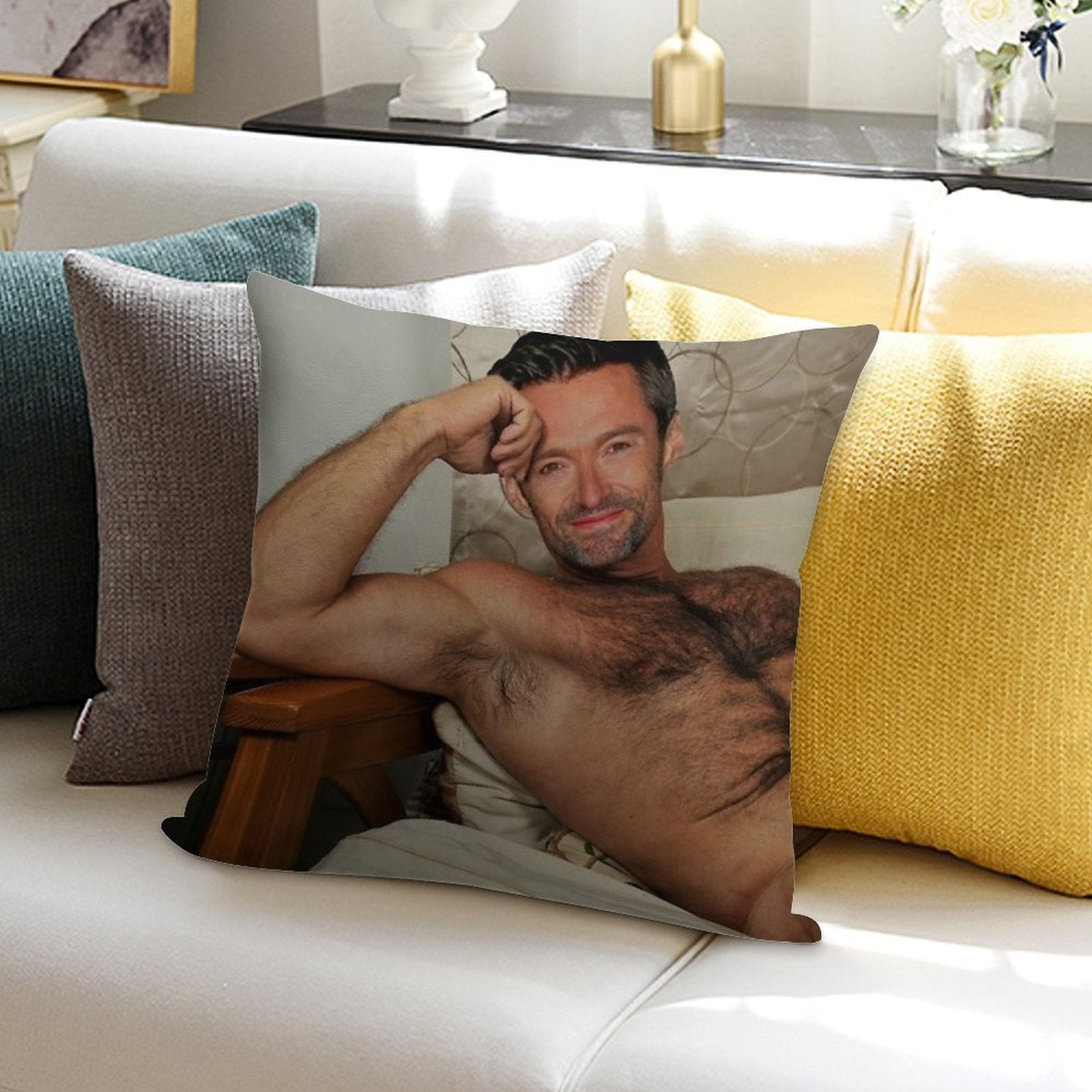 Hugh Jackman Awesome Soft Style Accent Throw Pillow