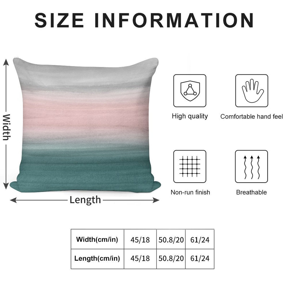 Touching Teal Blush Gray Watercolor Abstract #1 #painting #decor #art Soft Home Decor Throw Pillow