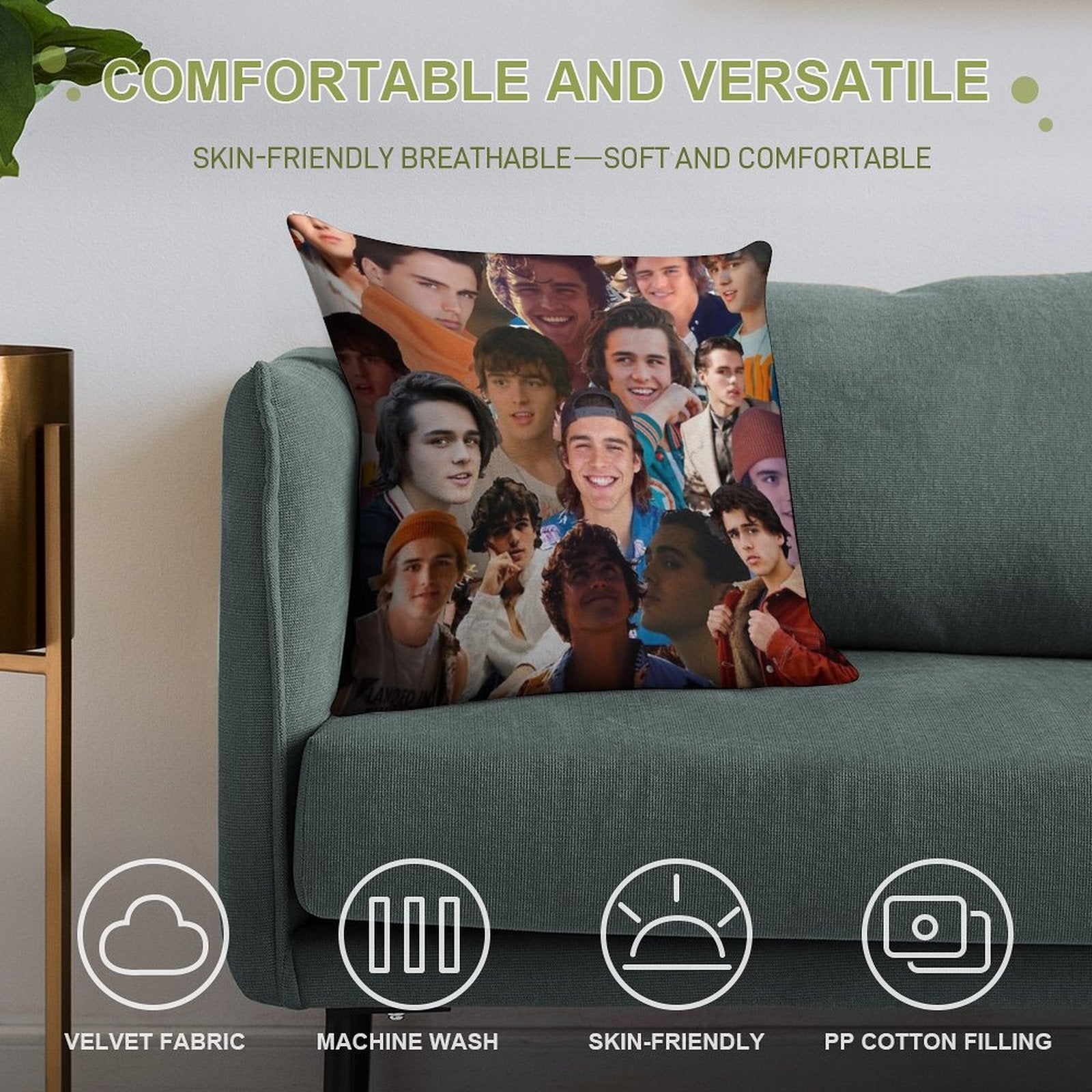 Charlie Gillespie Photo Collage Soft Style Accent Throw Pillow