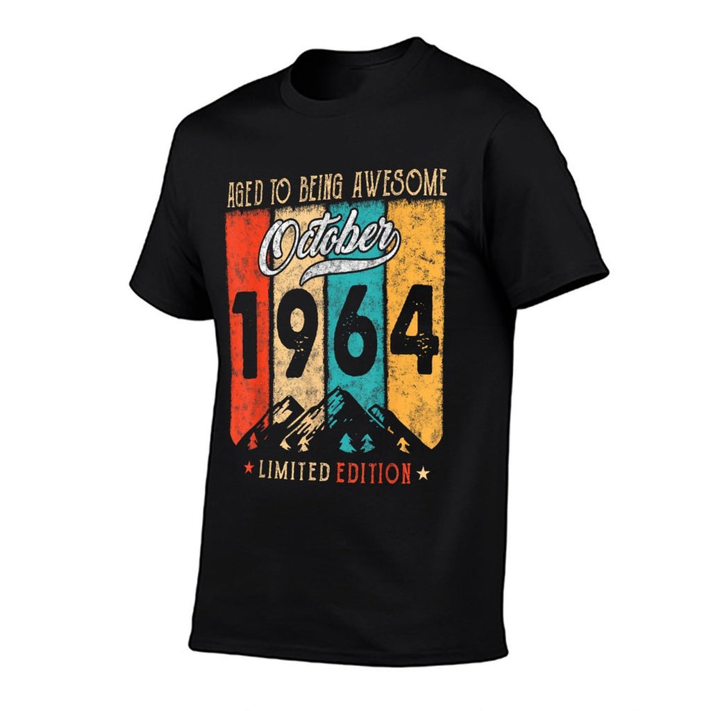 60 Years Old Vintage Awesome October 1964 60th Birthday  Easy-care T-Shirt