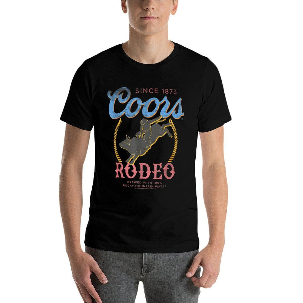 Coors Rodeo Since 1873 100 Rocky Mountain Water Vintage  Summer-ready Fabric T-Shirt