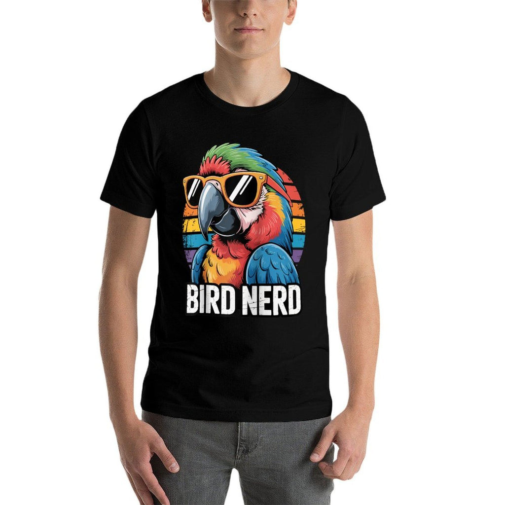 Bird Nerd Funny Parrot Birding Bird Watching Retro Bird Raglan Baseball  Summer-ready Fabric T-Shirt