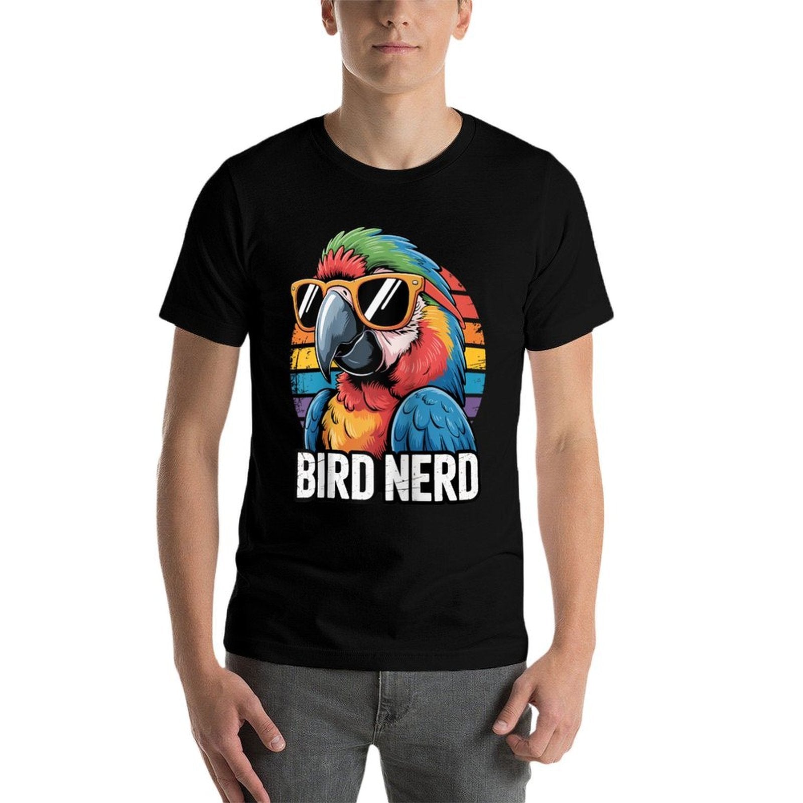 Bird Nerd Funny Parrot Birding Bird Watching Retro Bird Raglan Baseball  Summer-ready Fabric T-Shirt