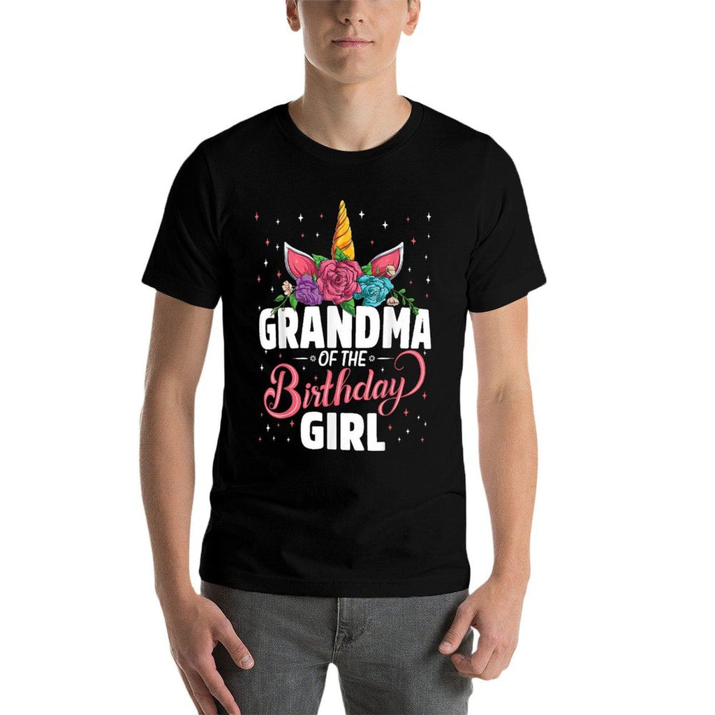 Grandma Of The Birthday Girl Unicorn Girls Family Matching  Durable T-Shirt