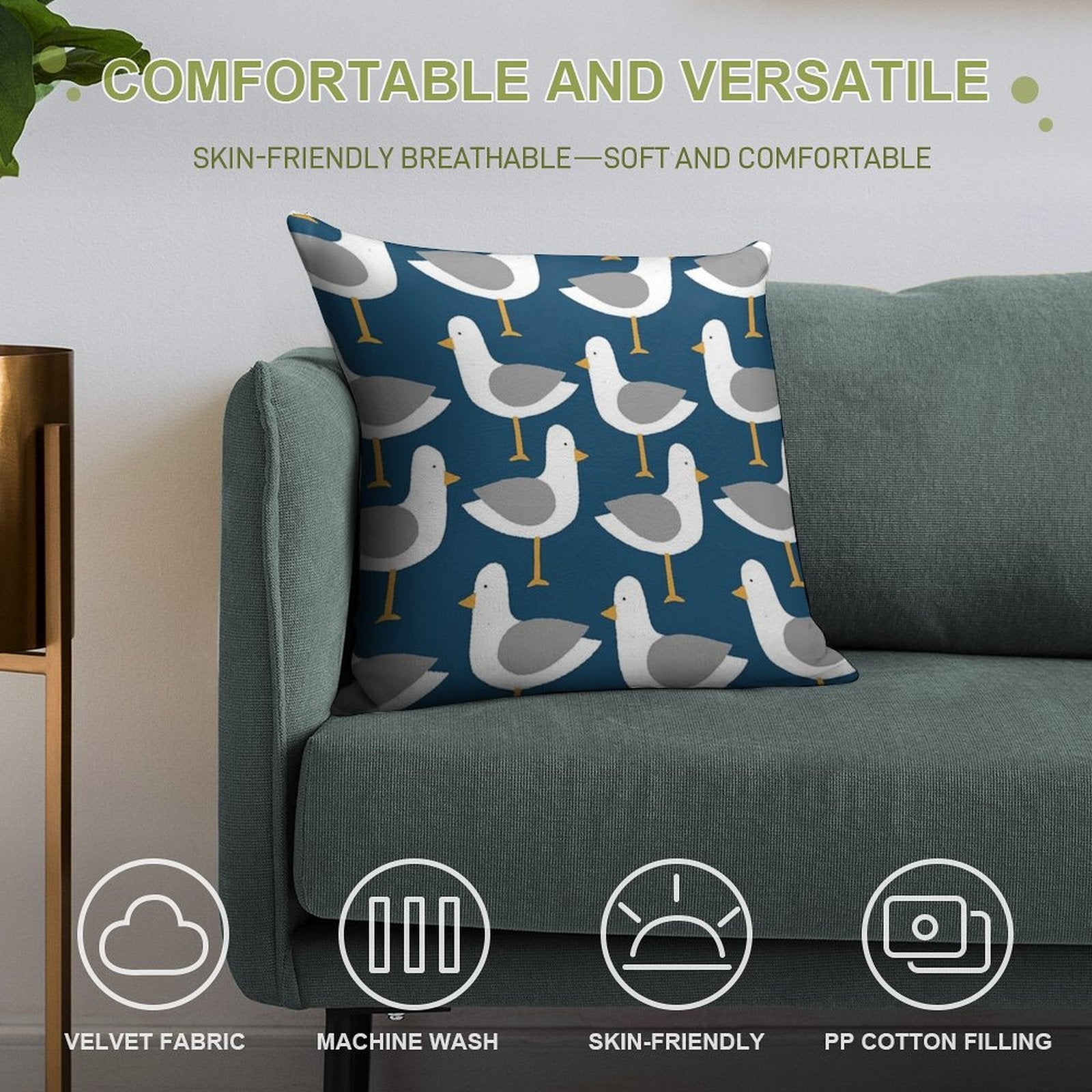 Seagull 4.0 Soft Warmth Comfort Throw Pillow