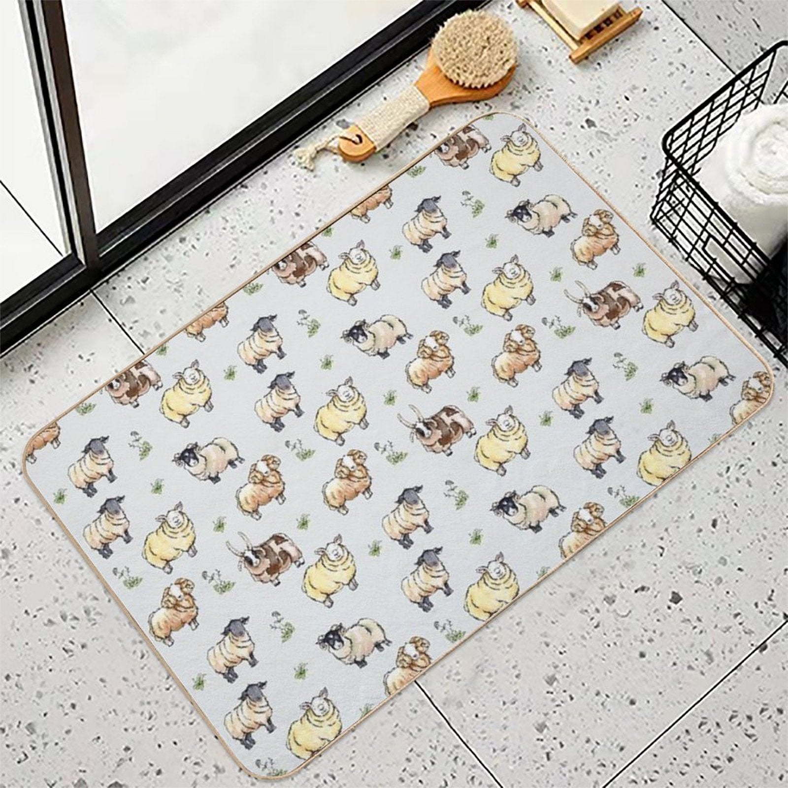 British Sheep  Slip-Resistant Bath Mat