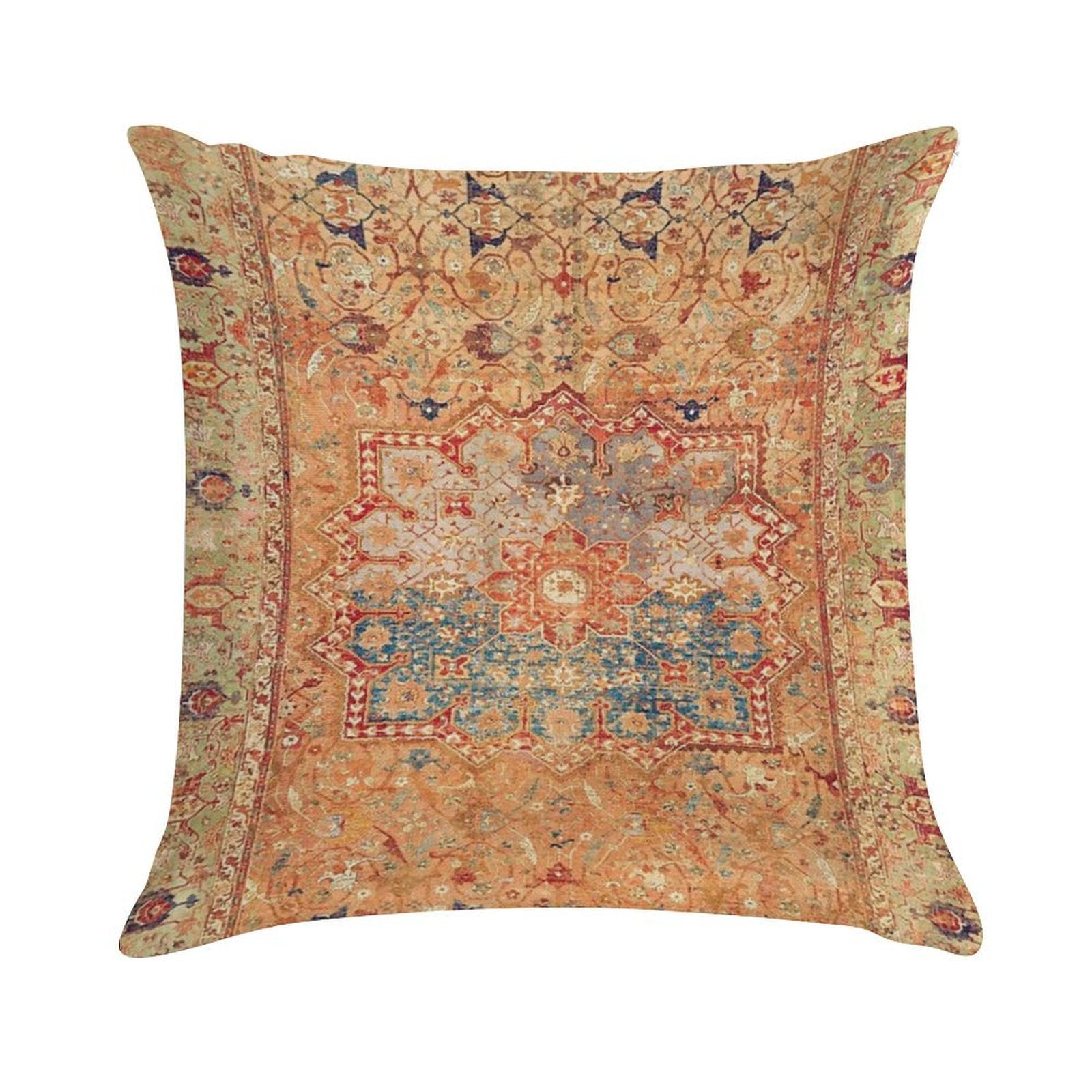 16th Century Persian Carpet Print Soft Style Accent Throw Pillow