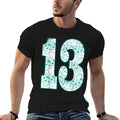 13th Birthday Design - Thirteen Years Old Music Lovers  Cotton T-Shirt