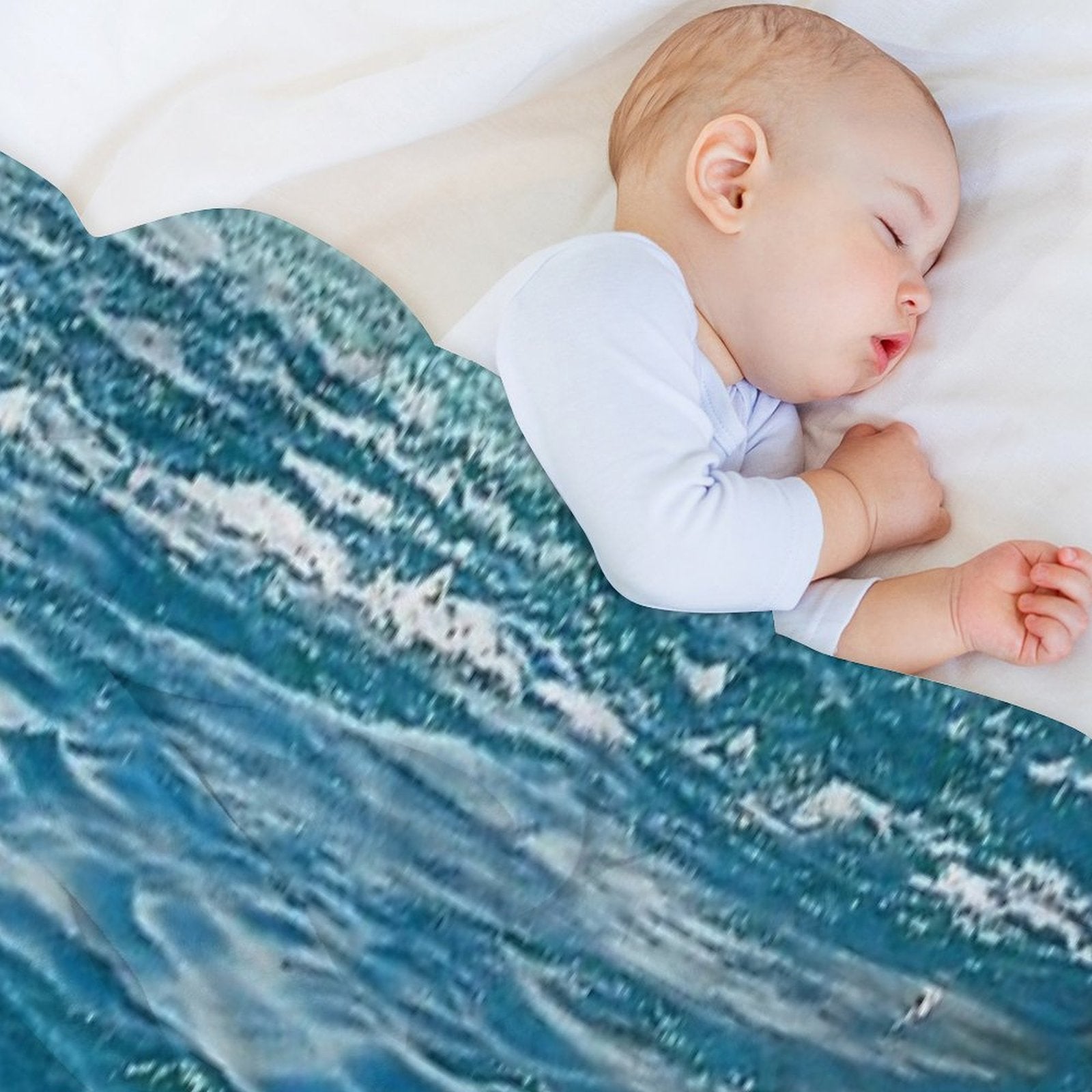 Healing Waters from Blue Ocean Waves And Ripples Shrink-resistant Throw Blanket