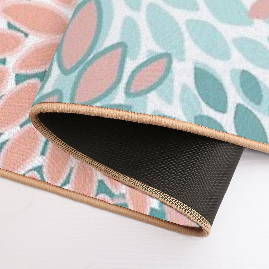 Floral Prints, Coral And Teal, Abstract Art  Versatile Bath Mat