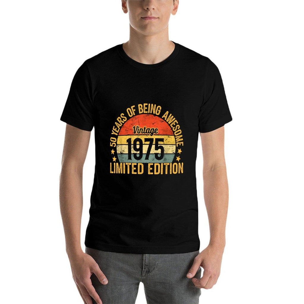 50th Birthday Decoration For Men Women 1975 Gag 50yr Gift  Trendy Pattern T-Shirt