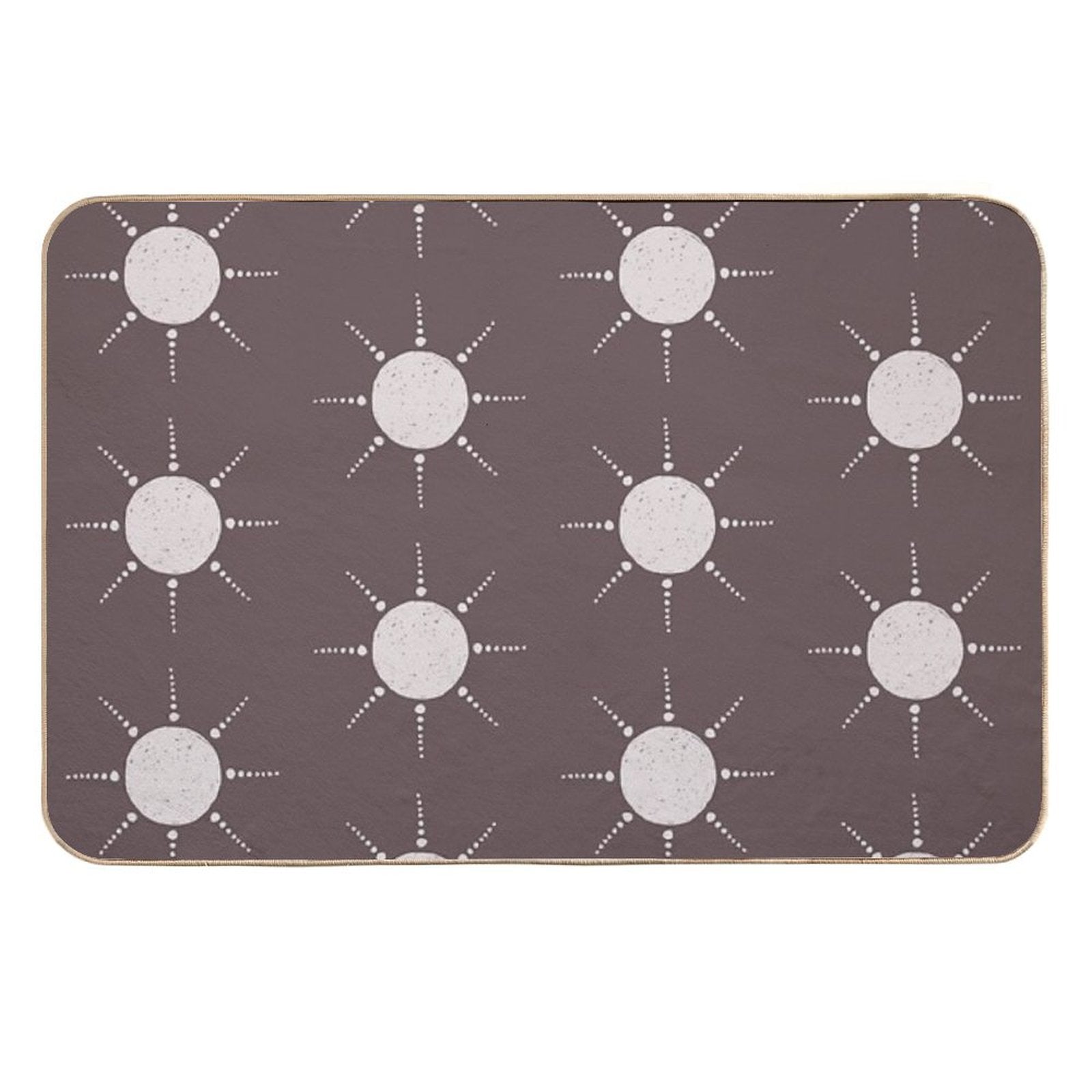Pretty Polka Dots Sun Pattern Boho Aesthetic In Muted Colors Walnut Brown  Multi-Purpose Bath Mat