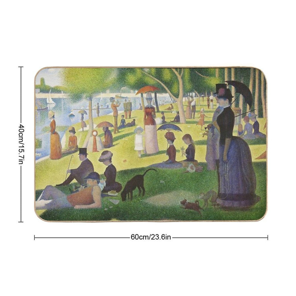 A Sunday on La Grande Jatte by Georges Seurat  Fade-Resistant Bath Mat