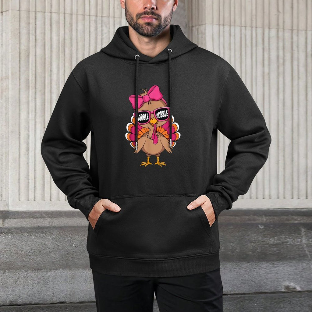 Gobble Turkey Day Happy Thanksgiving Toddlers Girls Kids Durable Construction Hoodie