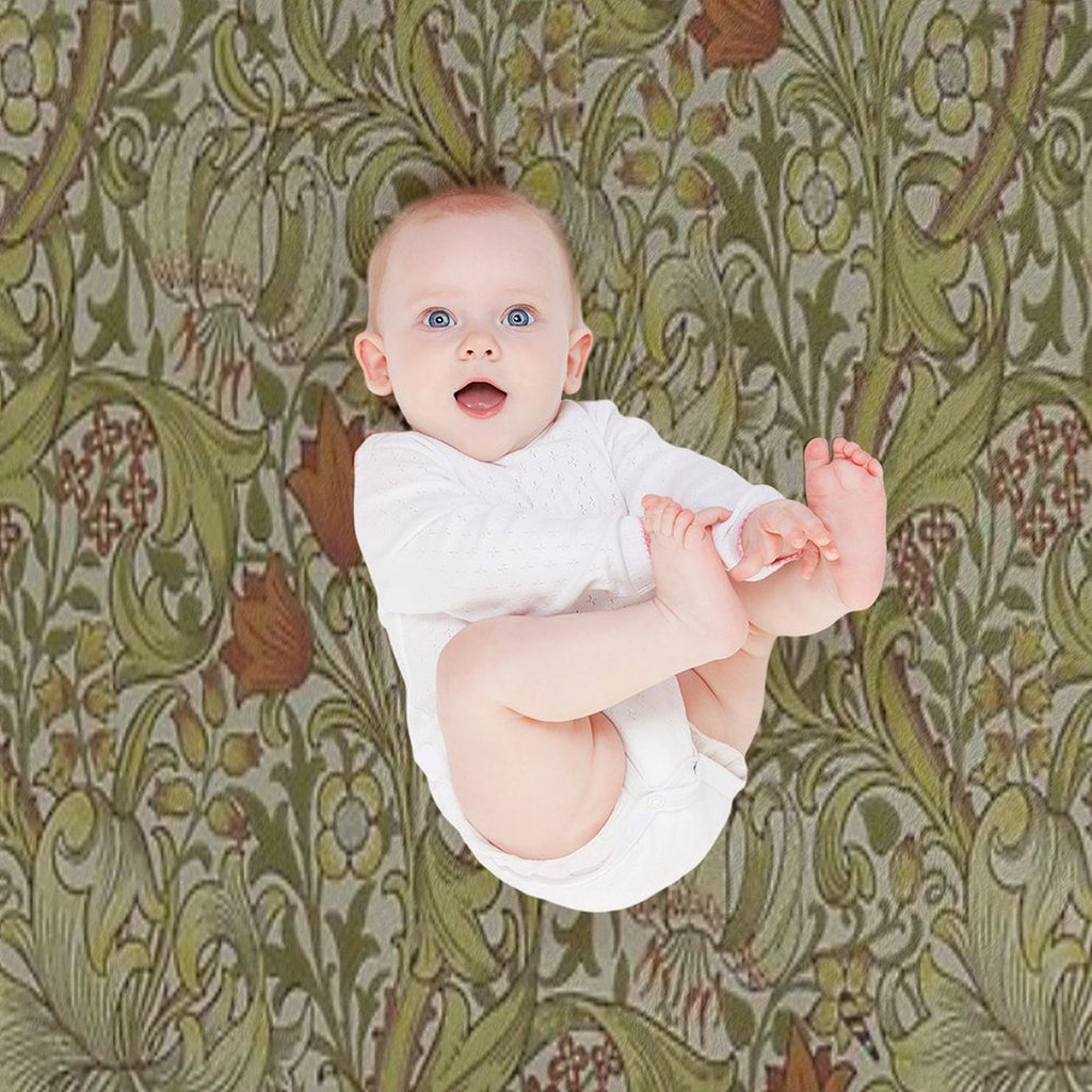 William Morris Floral Lily Willow Art Print Design Velvety-soft Throw Blanket