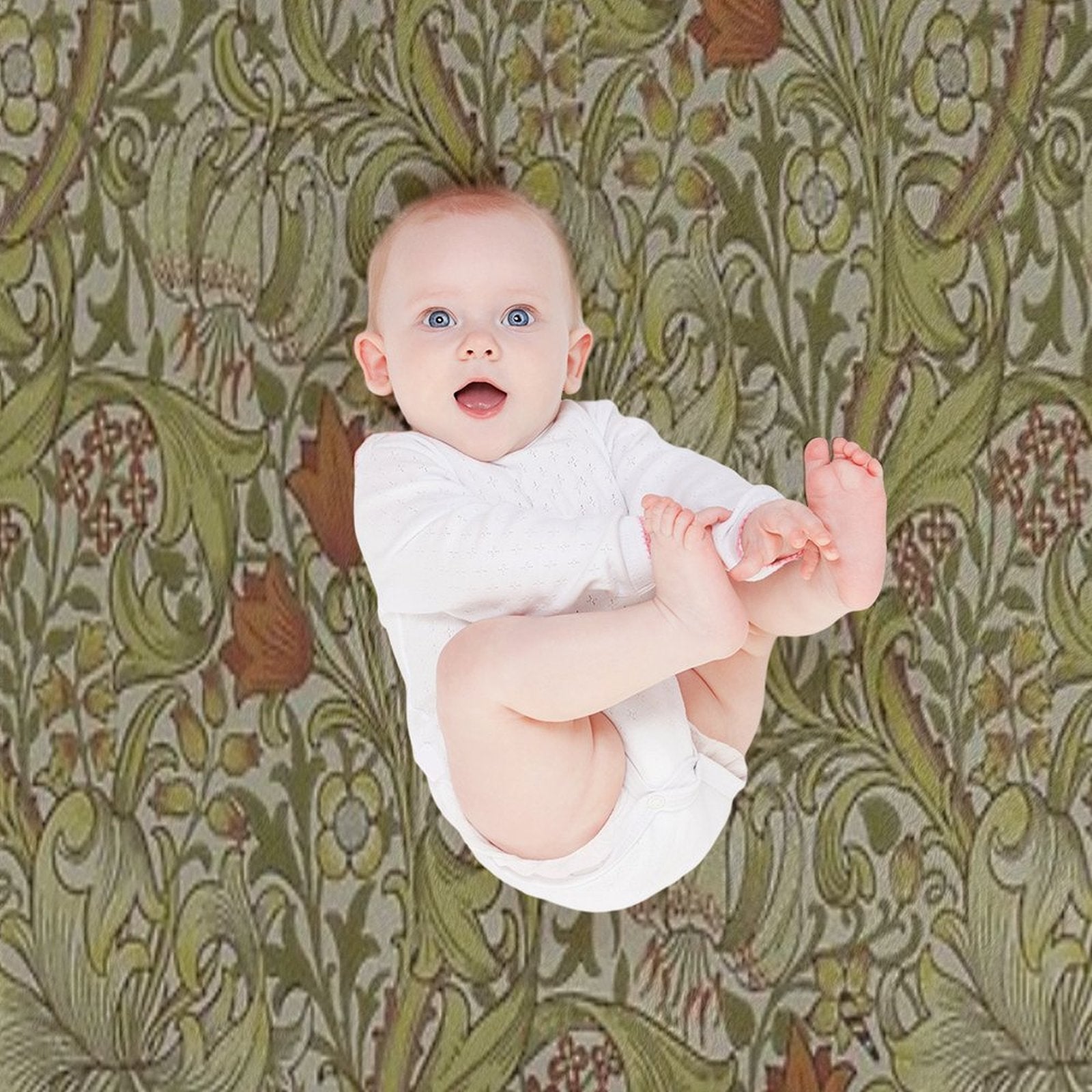 William Morris Floral Lily Willow Art Print Design Velvety-soft Throw Blanket