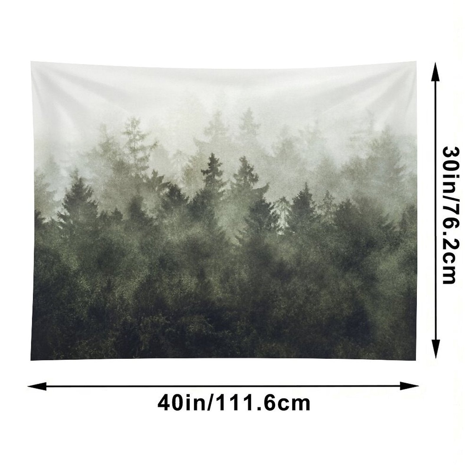 The Heart Of My Heart  Green Mountain Romantasy Moody Wilderness Dream Forest With Cascadia Trees Covered In Magic Fog Tapestry