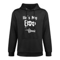 Matching Halloween Pajama Couples, Hes My Boo Skull Face Durable Construction Hoodie