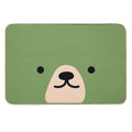 Cute Green Bear Face  Repositionable Bath Mat