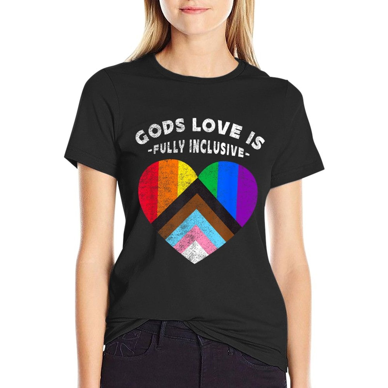 Gods Love Is Fully Inclusive Christian Gay Lesbian LGBT  Polyester Blend T-Shirt