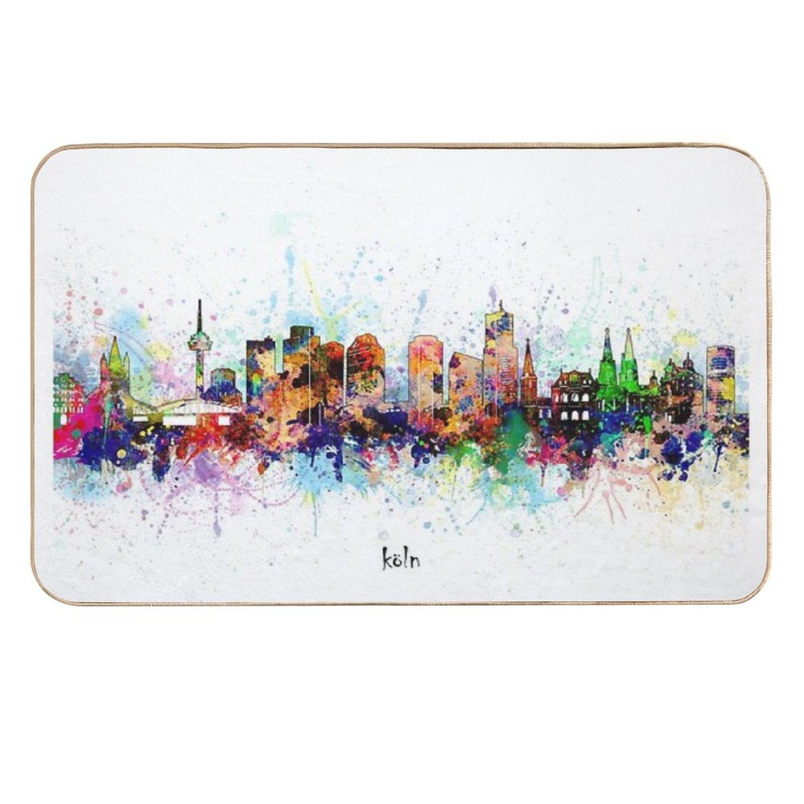 Cologne Skyline  Easy Maintenance Bath Mat
