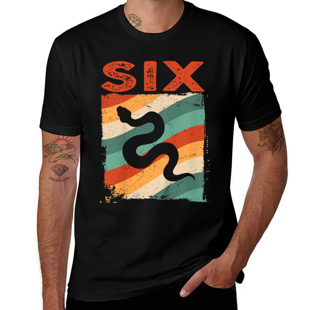 Kids 6 Year Old 6th Birthday Snake Reptile Boys Girls Kids  Trendy Pattern T-Shirt