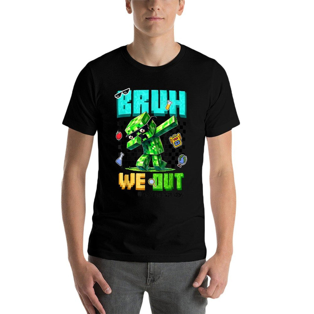 Bruh We Out Teachers Appreciation Last Day of School Gamer  Heathered Texture T-Shirt