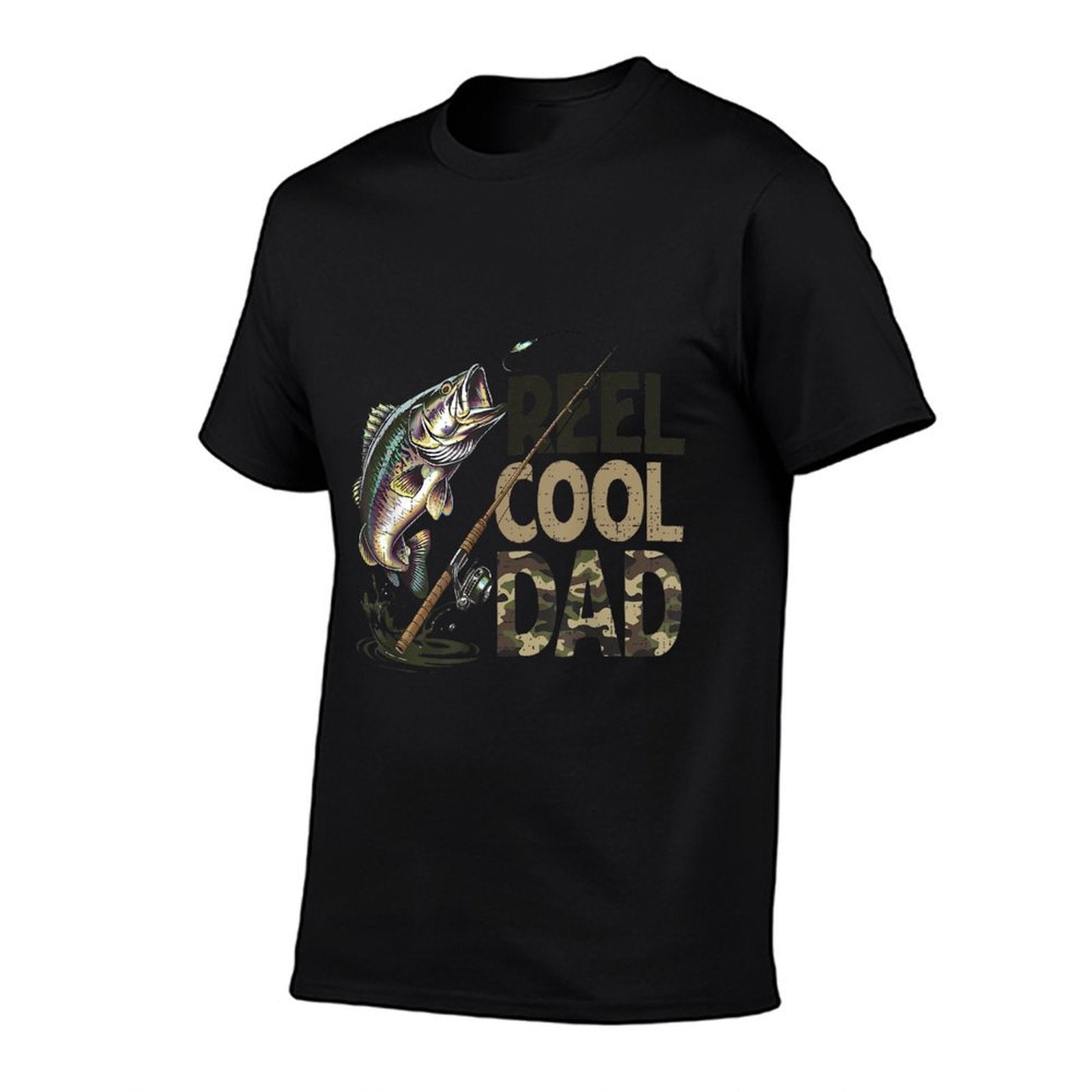 Reel Cool Dad Fishing Papa Fathers Day Fisherman Fish  Fade-proof Color T-Shirt