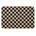 Black And Tan Brown Checkerboard  Pet-Safe Bath Mat