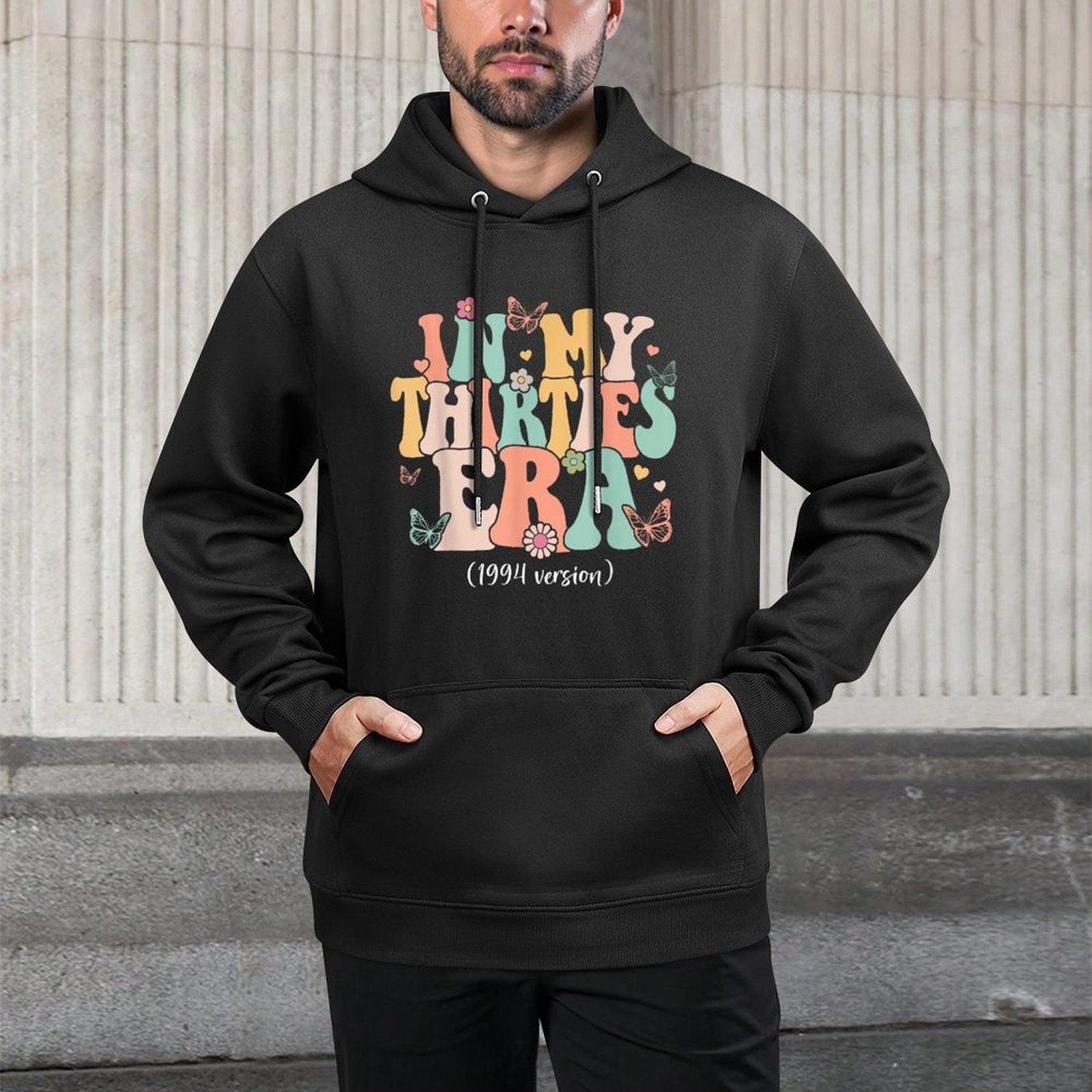 In My Thirties Era Groovy 30th Birthday 1994 Version Bday Shape Retention Hoodie