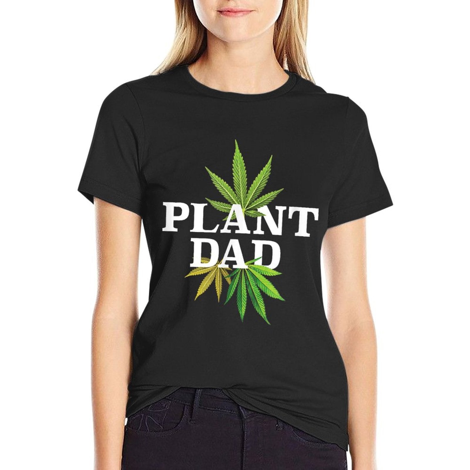 Weed Pot Leaf Marijuana Plant Dad  Trendy Pattern T-Shirt