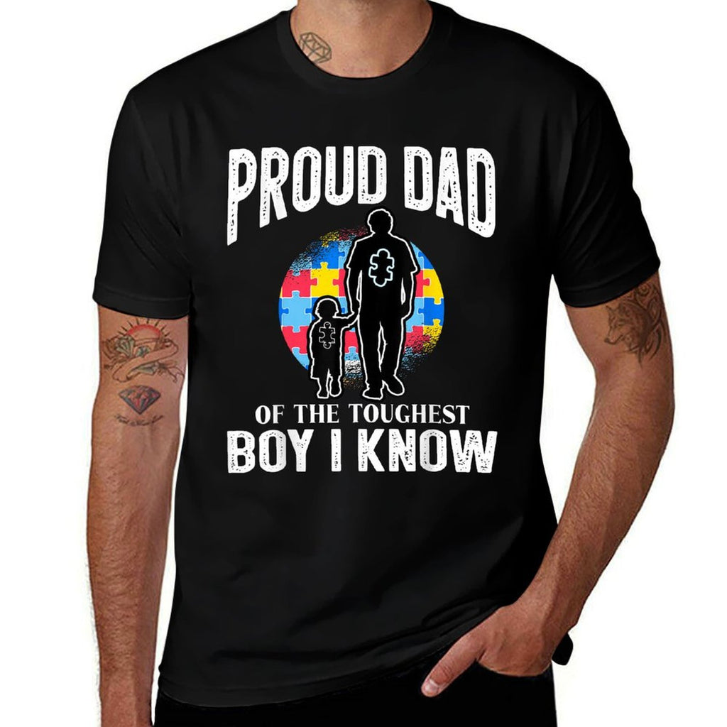 Autism Awareness for Proud Dad Support Autistic Kids  Quick-drying T-Shirt