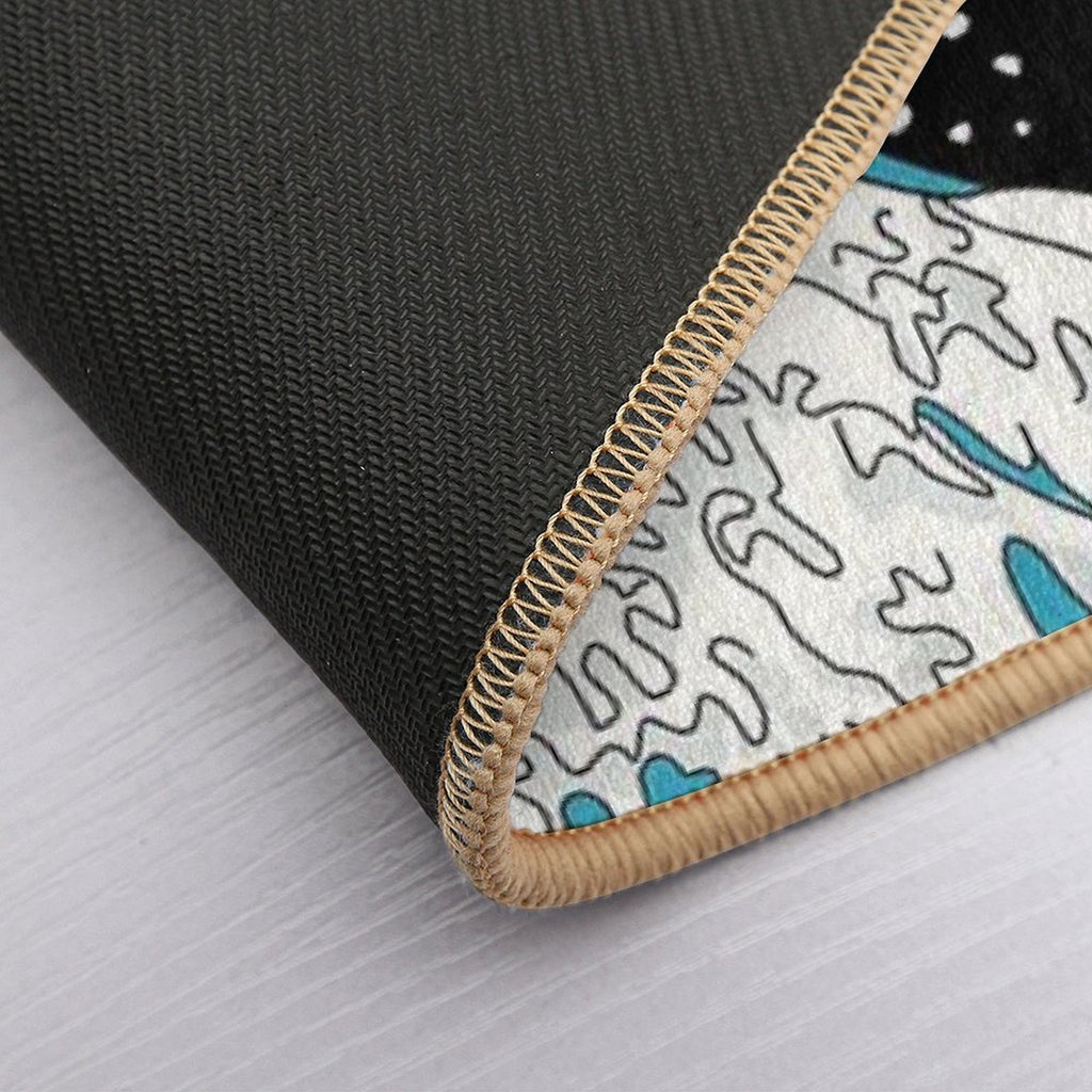 Kanagawa Wave  Repositionable Bath Mat
