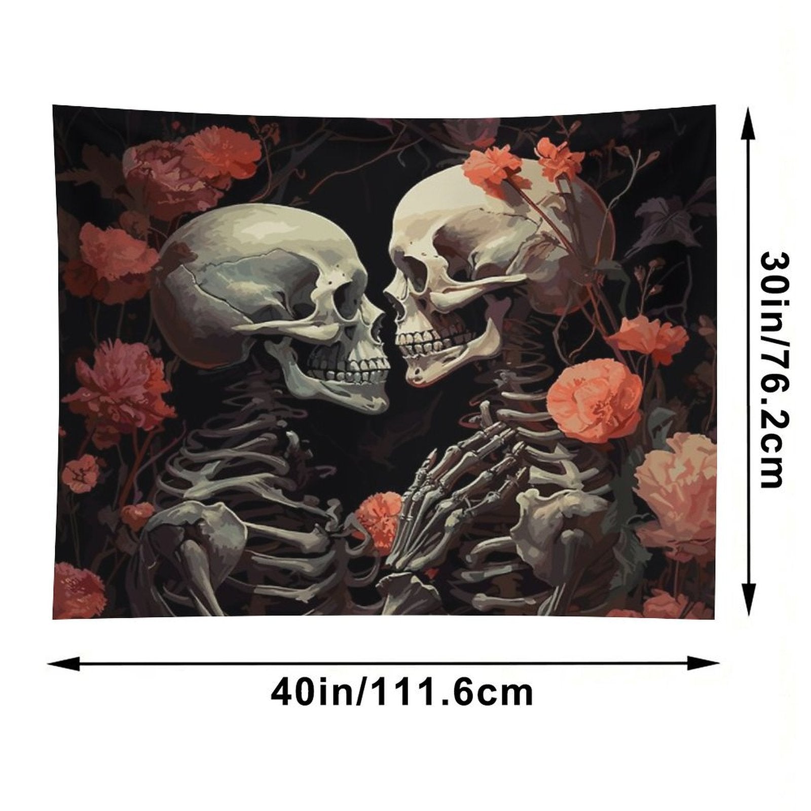 Together Skeleton Lover Art Tapestry